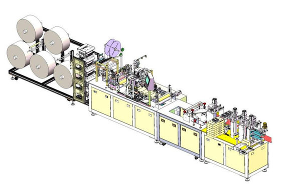 熱気のcottonFiltrationの効率の機械類N95の5層を作る100-150PCS/Min FFP2